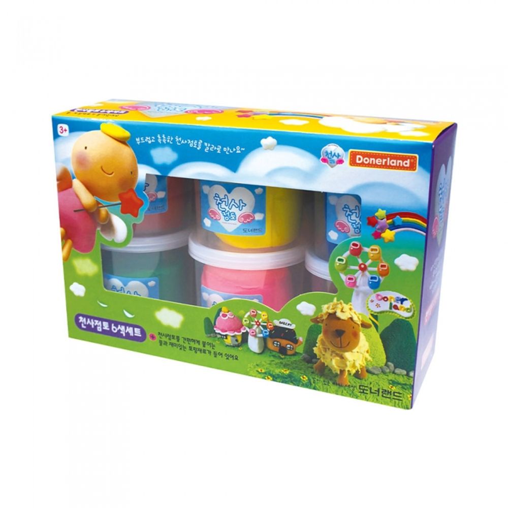 Donerland Angel Clay 6-Color Set | World’s Lightest Nano-Clay | Super Soft & Moist | DIY Color Mixing | Made in Korea