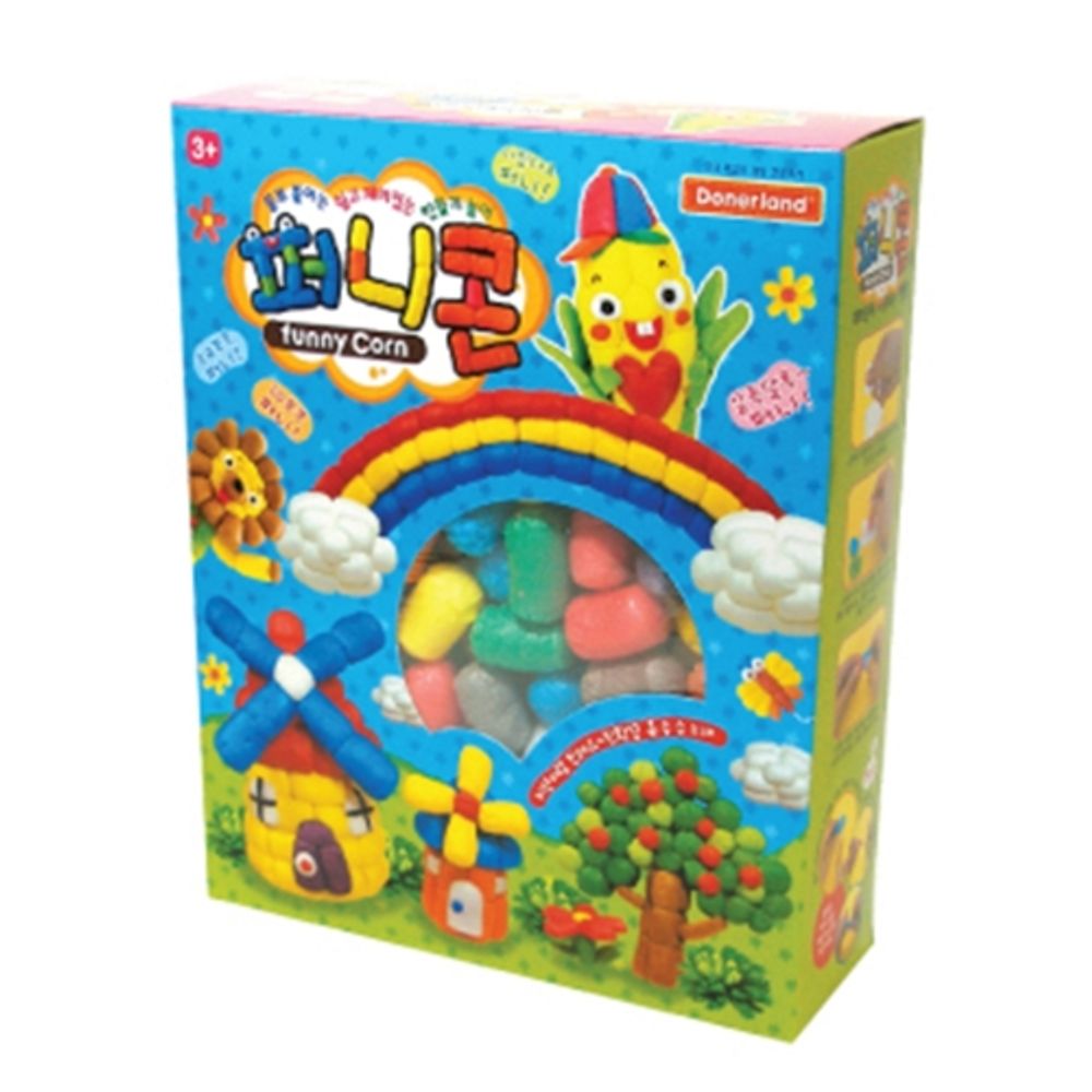 Donerland Funny Corn 200 Pcs (HB05011) | Magic Corn Starch Noodles | Eco-Friendly Sensory Toy | Sticks with Water | Made in Korea