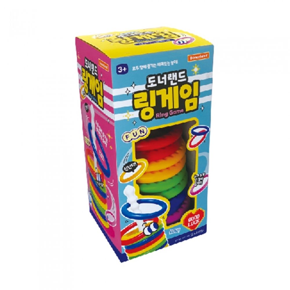 Donerland Ring Toss Game Set | 1 Post & 10 Rings | Indoor & Outdoor Family Sports Toy | Physical Coordination Play | Made in Korea