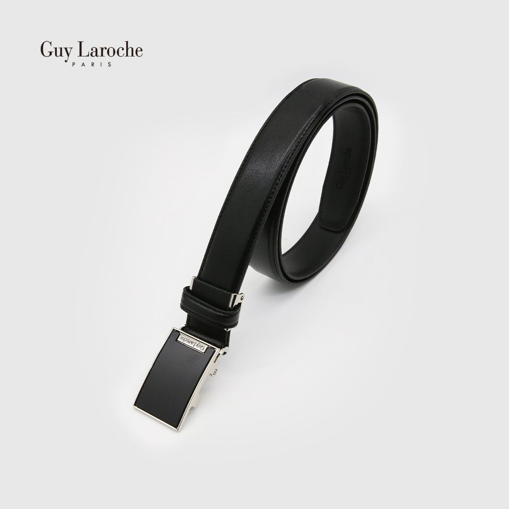 Guy Laroche Men's Automatic Click Belt 351-030-01 | Premium Milling Dakota Cowhide Leather | Natural Smooth Grain