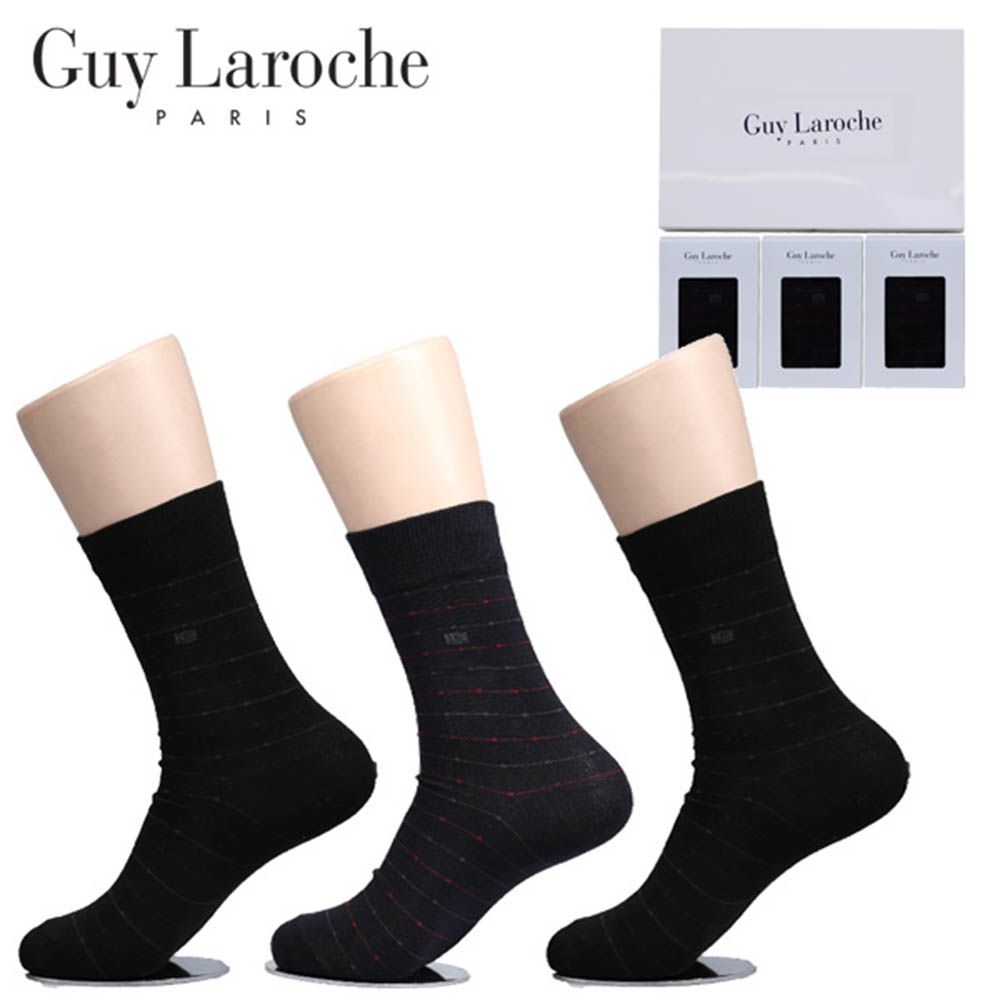 Guy Laroche Men’s Dress Socks GL-S-R3 (Color Random) – 3 Pair Set, Combed Cotton, Crew Socks for Men for Casual Business & Formal Attire _ Made in KOREA