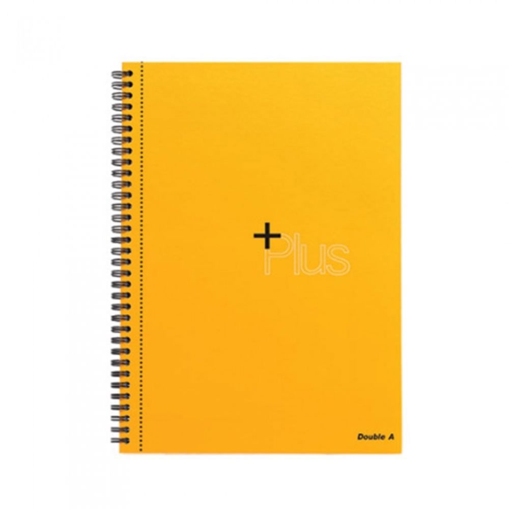 Double A Plus Perforated Spiral Notebook A4 | 80 Sheets | Premium 80gsm Paper | Lined & Grid Sections | Available in Yellow & Navy