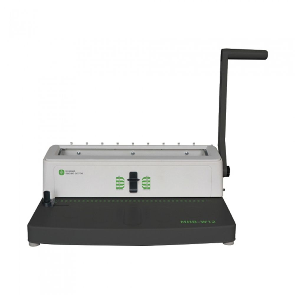 Munhwa PMHBW12 Professional 3:1 Pitch Manual Wire Binding Machine with 15-Sheet Punching and 4-Level Depth Control