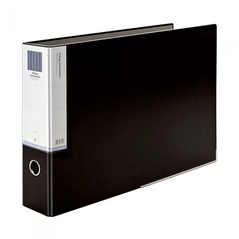 Munhwa Professional A3 Hardboard 3-Ring D-Ring Binder B849A-8 | 2-Inch (7.5cm) | Black PP | Metal Slide Rail | Made in Korea