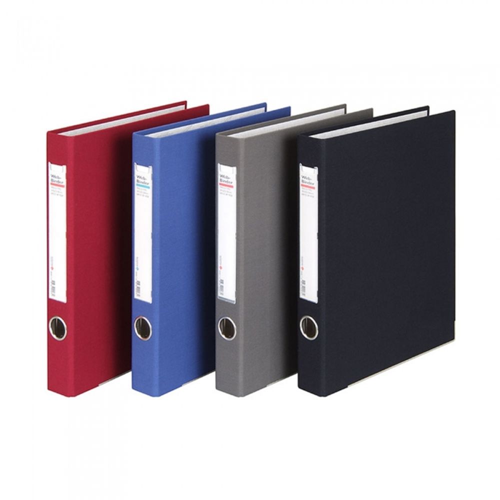 Munhwa Premium Web Binder B948-72 3-Ring D-Ring | 1-Inch (3cm) | Blue | Poly-Laminated Hardboard | Metal Slide Rail | Made in Korea