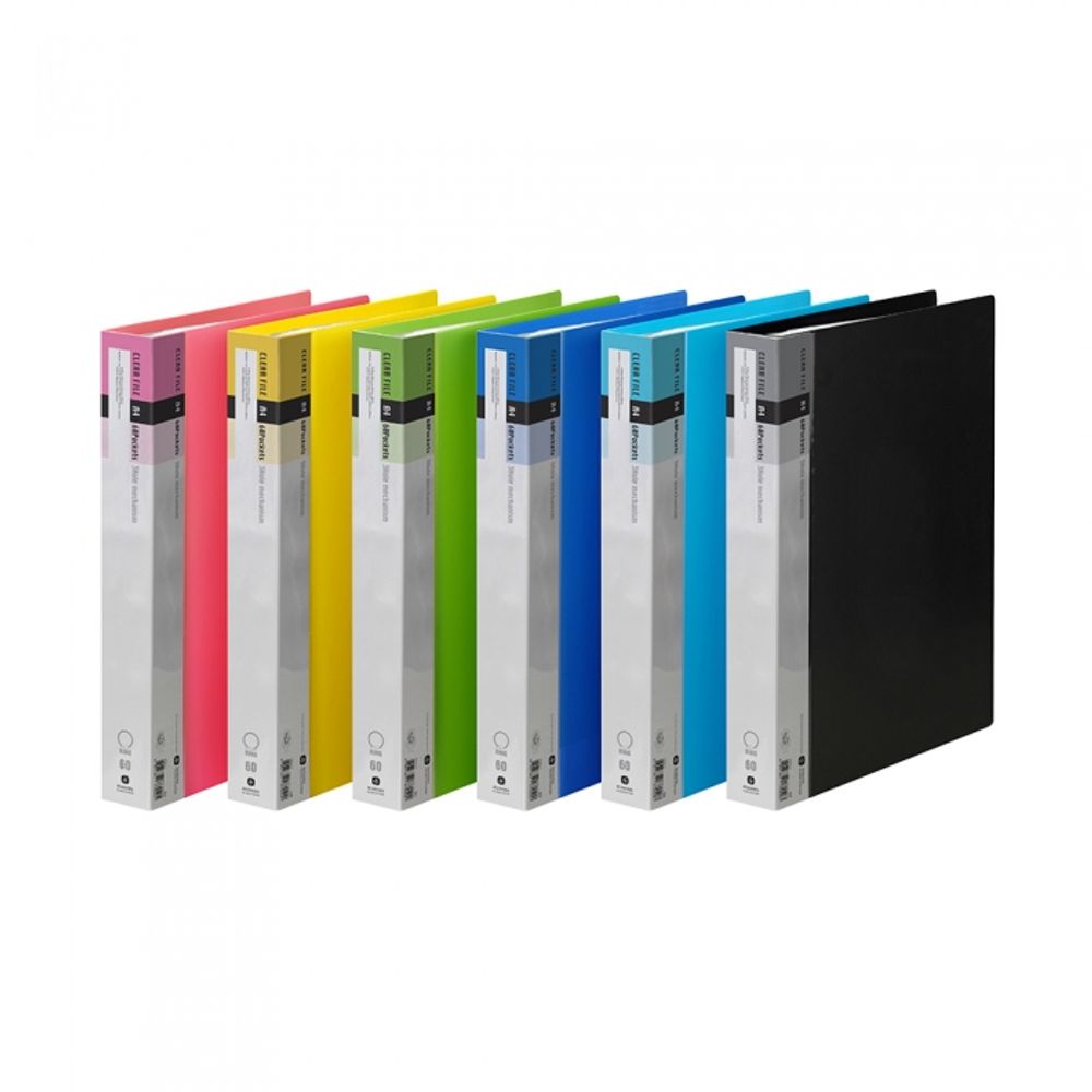 Munhwa Professional A4 3-Ring O-Ring Clear File F552-7 | 60 Pockets | Metal O-Ring Mechanism | 6 Color Options | Made in Korea