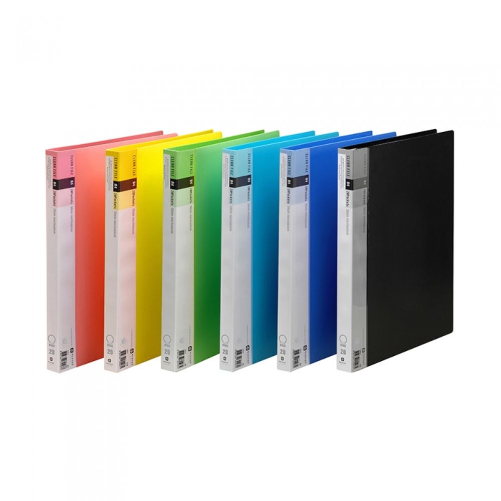 Munhwa A4 3-Ring O-Ring Clear File F551-76 (K-20S) | Includes 20 Clear Pockets | Metal Binding Mechanism | 6 Color Options | Made in Korea