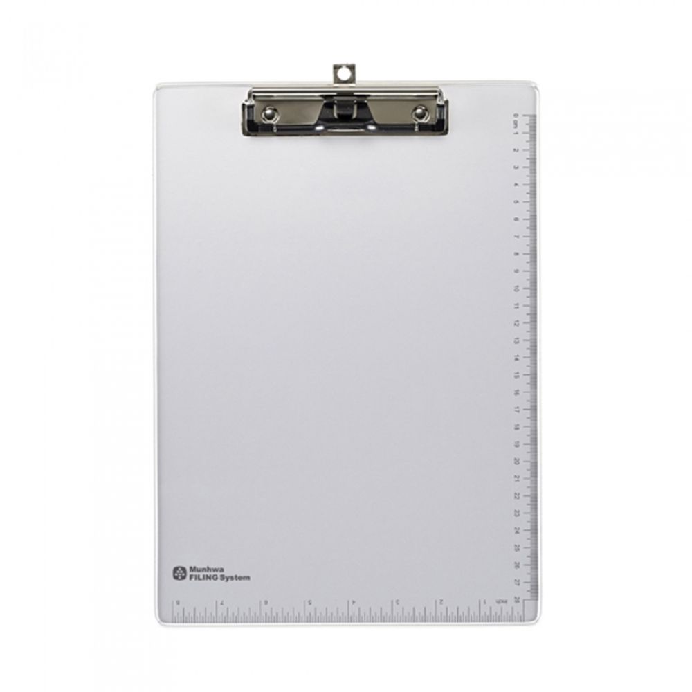 Munhwa File F917-7 Premium A4 Aluminum Metal Clipboard with Built-in Ruler and Integrated Pen Holder Wire Clip