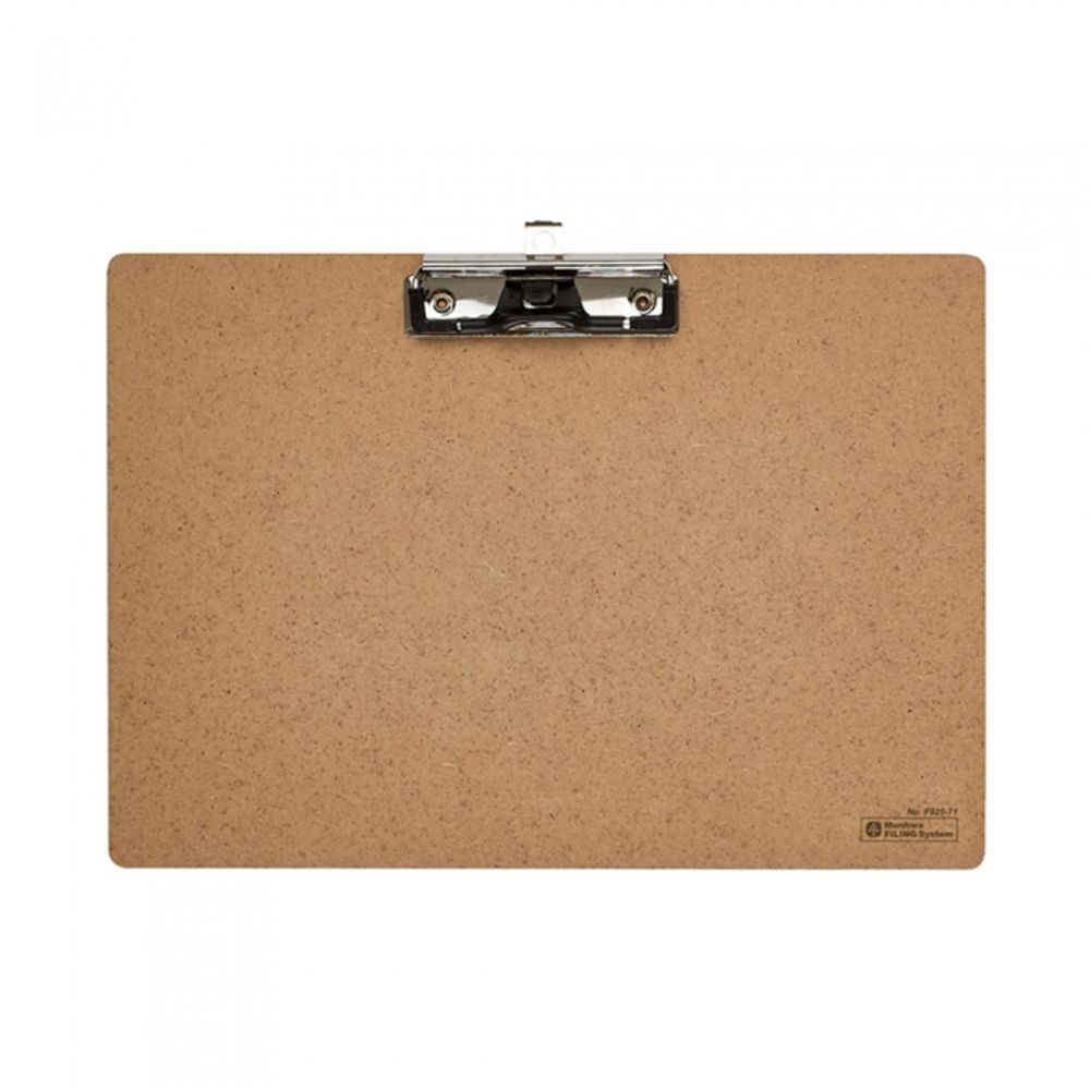 Munhwa File F925-7 Premium A4 Landscape MDF Wood Clipboard with Side Wire Clip and Integrated Pen Holder Made in Korea