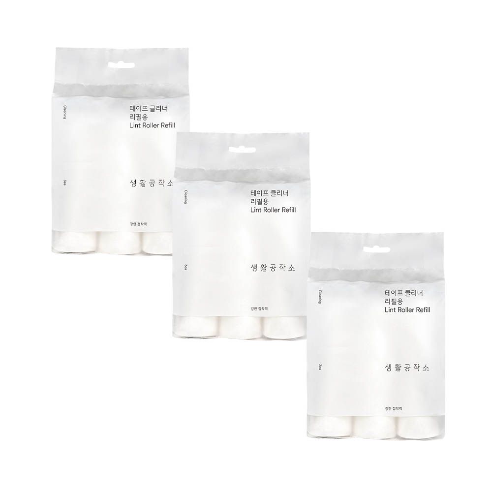 Seanghwal Gongjakso Sticky Lint Roller Refills 60 Sheets x 9 Rolls Value Pack with Easy Diagonal Tear