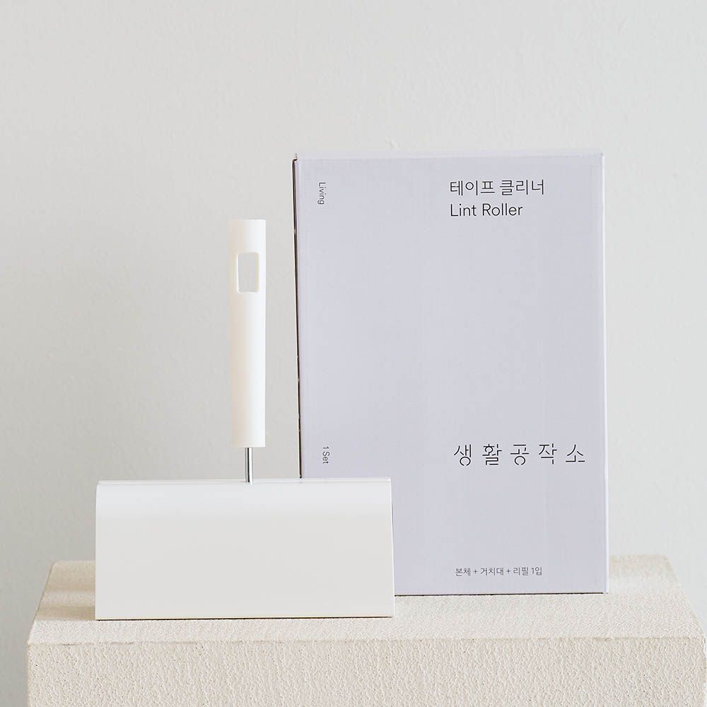 Seanghwal Gongjakso Sticky Lint Roller Starter Set with Handle Holder and Diagonal Cut Refill 