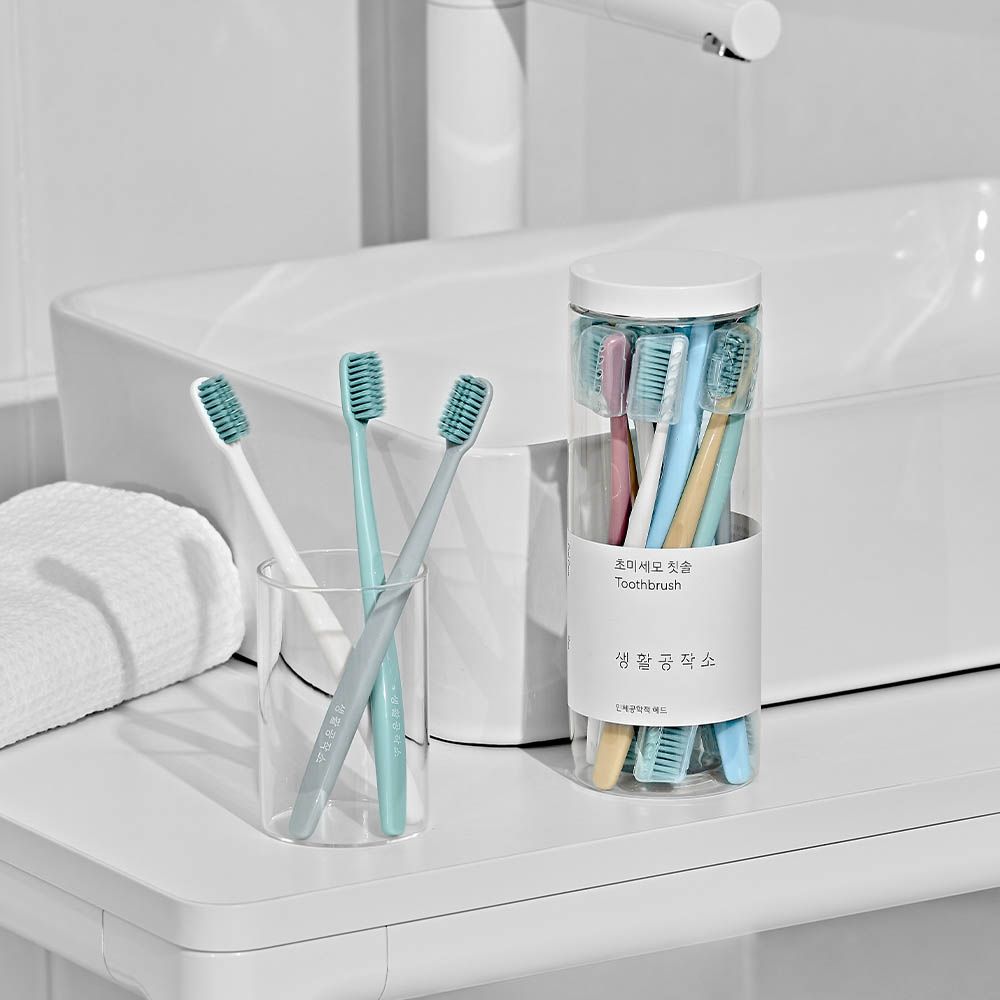 Seanghwal Gongjakso 0.18mm Ultra Fine Bristle Toothbrush 12EA * 2  Family Pack with Individual Hygiene Caps