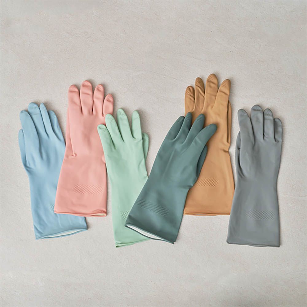 Saenghwal Gongjakso Durable Natural Latex Rubber Gloves 6 Pairs High Density Anti-Slip For Kitchen And Housework