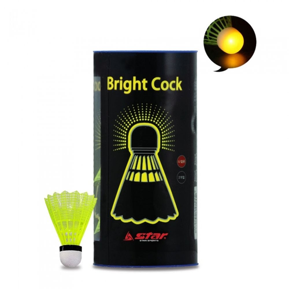 Star Sports Bright Glowing Shuttlecock DBJS00001 (2-Pack) Night-Play Nylon Shuttlecock with On/Off Switch and Lithium Battery