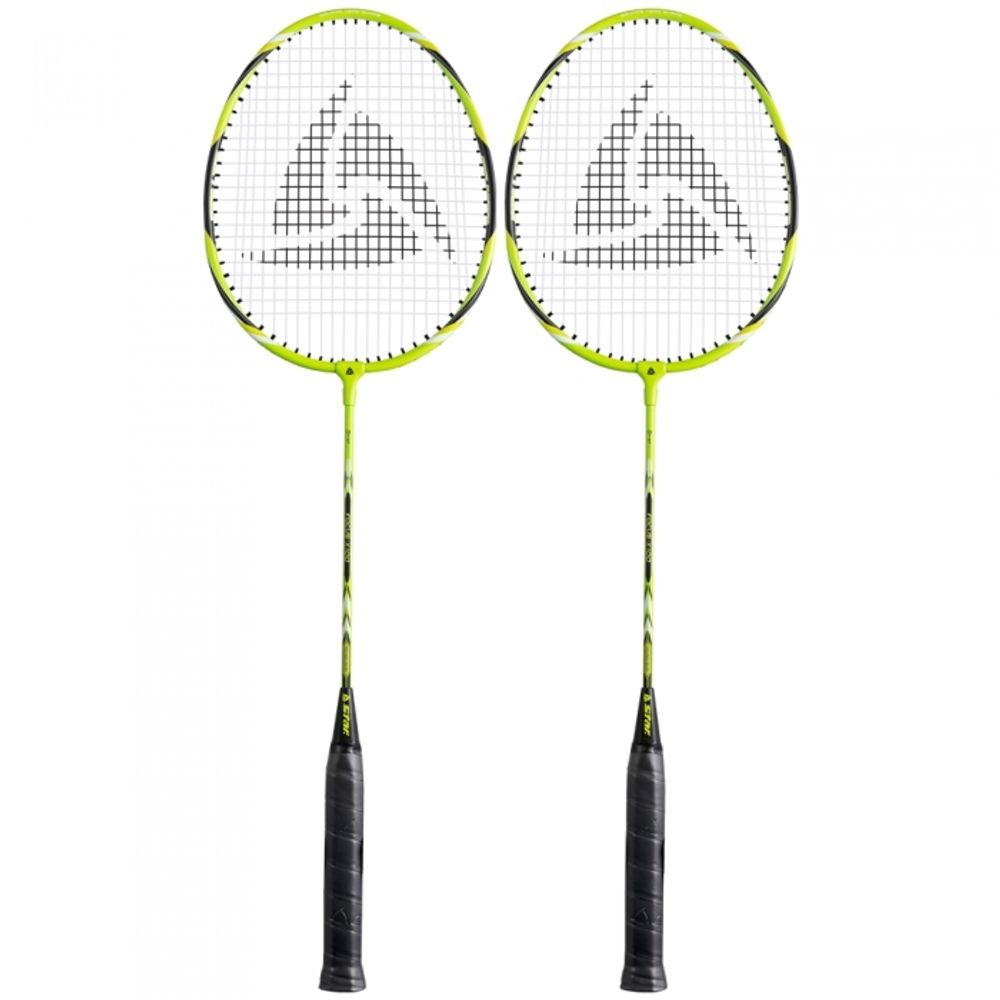 Star Sports Badminton Racket Focus X 100 (DR-AS100X) 2-Player Set Lightweight Aluminum Head & Steel Shaft with Head Covers Included