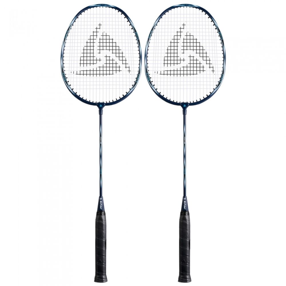 Star Sports Badminton Racket Focus X 200 (DR-AS200X) 2-Player Set Durable Steel Shaft Full Cover Bag and Shuttlecock Pouch Included
