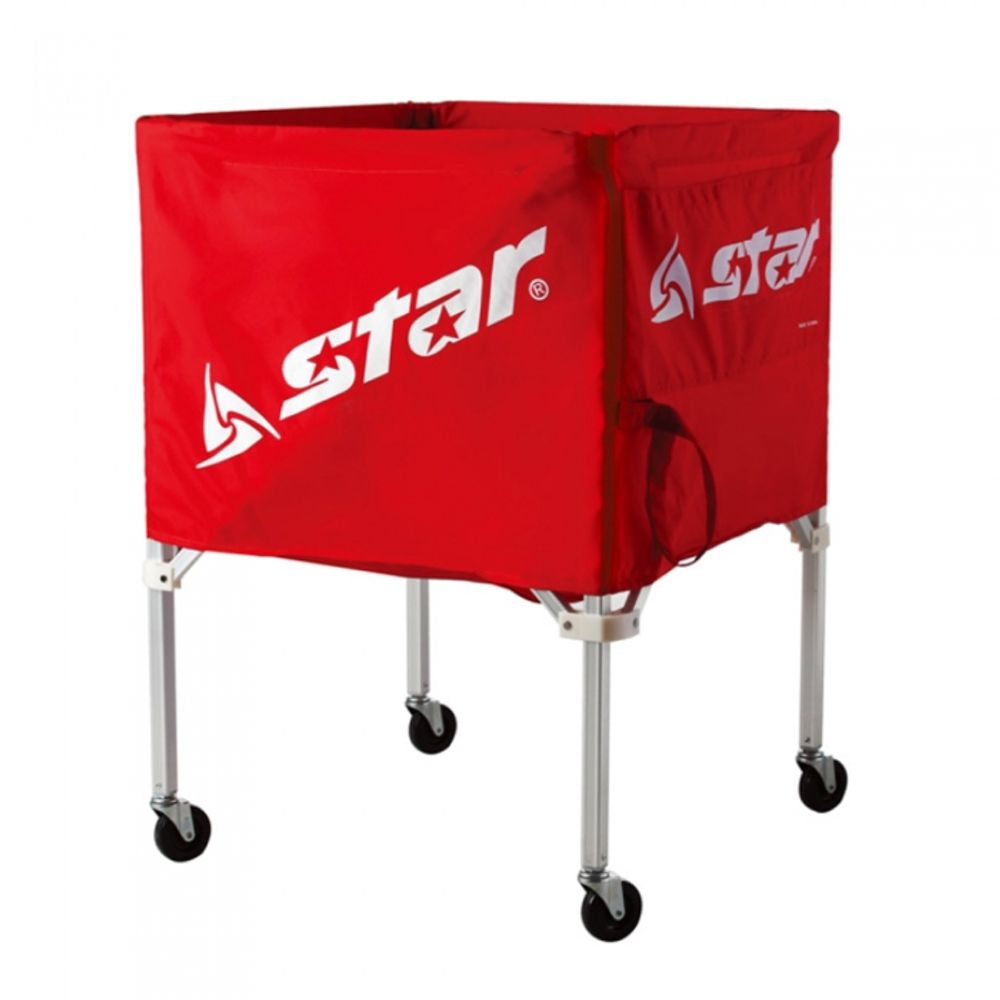 Star Sports Multi Square Ball Cart XZ100-04 High Capacity Aluminum Frame with Wheels and Carry Bag for Volleyball and Basketball Training