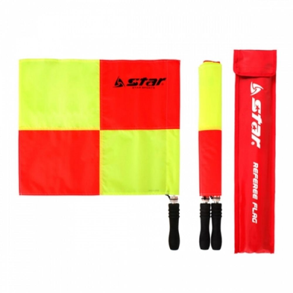 Star Sports Multi-Purpose Linesman Flags SA240 High-Visibility 4-Panel Stitched Design with Non-Slip Foam Grip and Carry Case for Soccer Volleyball Jokgu