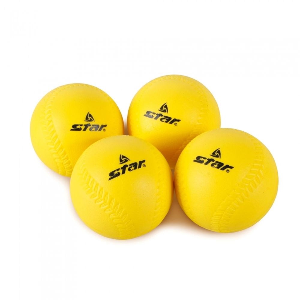 Star Sports Official Tee Ball Set WXB3000 4-Pack  Certified 9cm Polyurethane Safety Training Balls for Schools and Clubs
