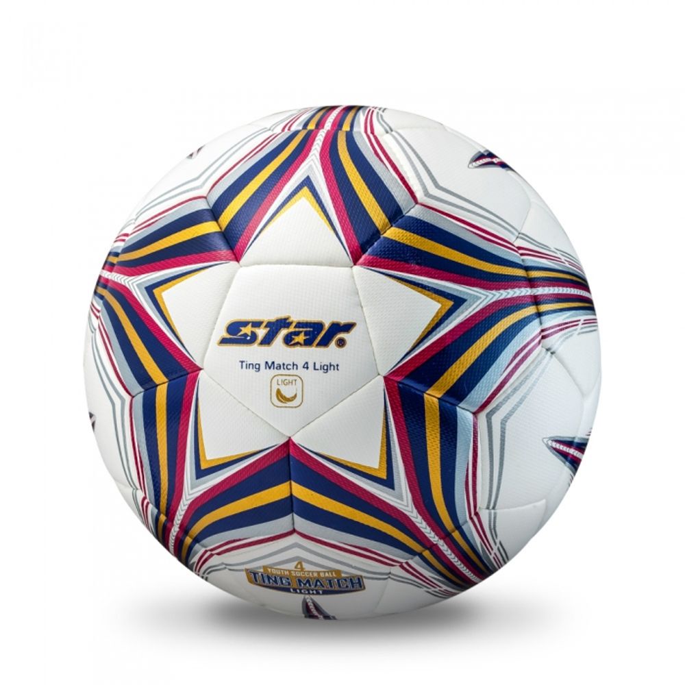 Star Sports Youth Team Match Soccer Ball No. 4 SB3134L  Premium 2-Layer High Elastic Foam Youth Football for Ages 10-13 (White)