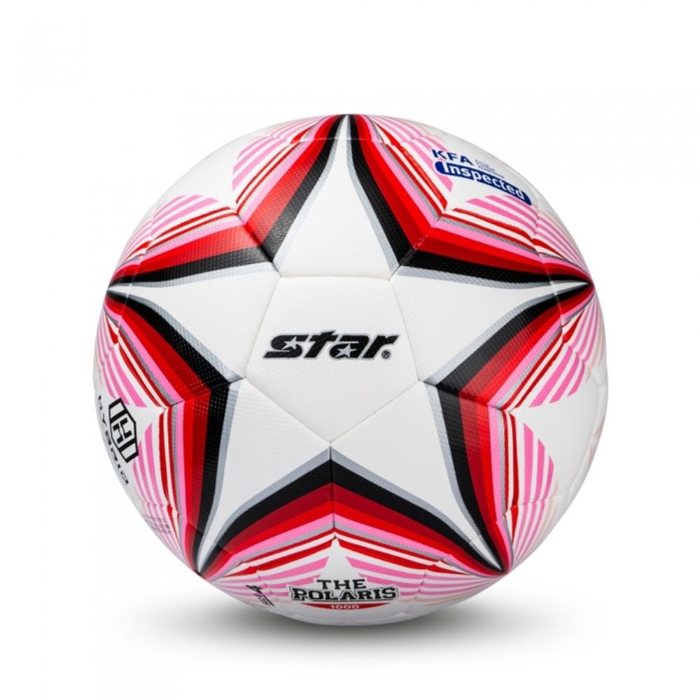Star Sports The Polaris 1000 Soccer Ball No. 5 SB395 KFA Official Certified Hybrid Technology All-Weather Training Football (White)
