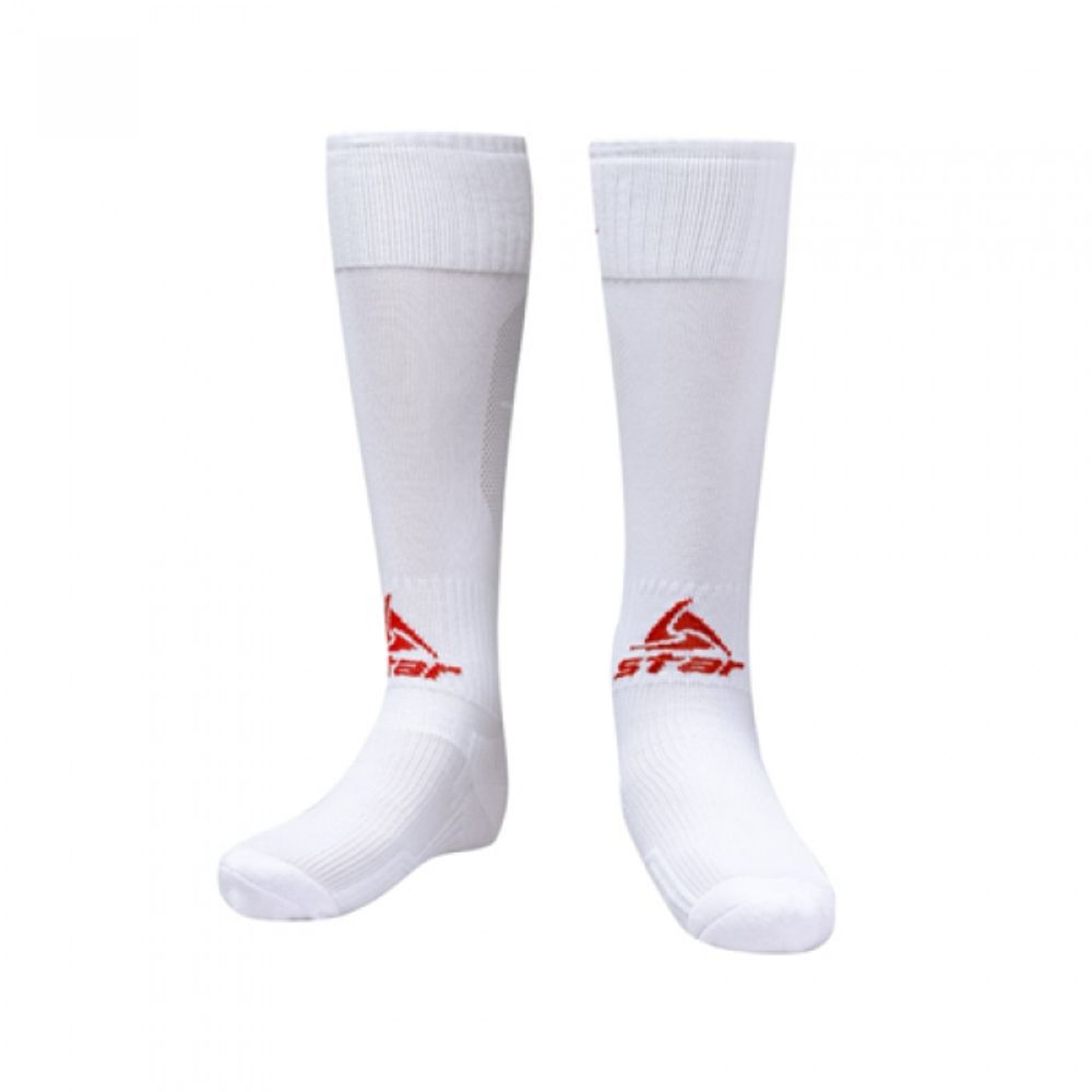 Star Sports Soccer Over-the-Calf Socks SO160S-23 White Red Adult Size 26 Made in Korea Professional Athletic Fit High Elasticity