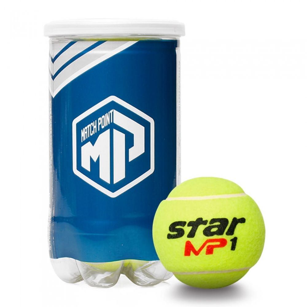 Star Sports Match Point Major Tour Tennis Ball TB172 Extra Durable Premium Felt All-Court Match Ball (2-Ball PET Can)