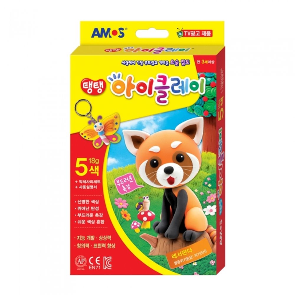 AMOS I-Clay 5 Colors Set 18g with Accessories DIY Hairpin & Spring Toy Kit Made in Korea
