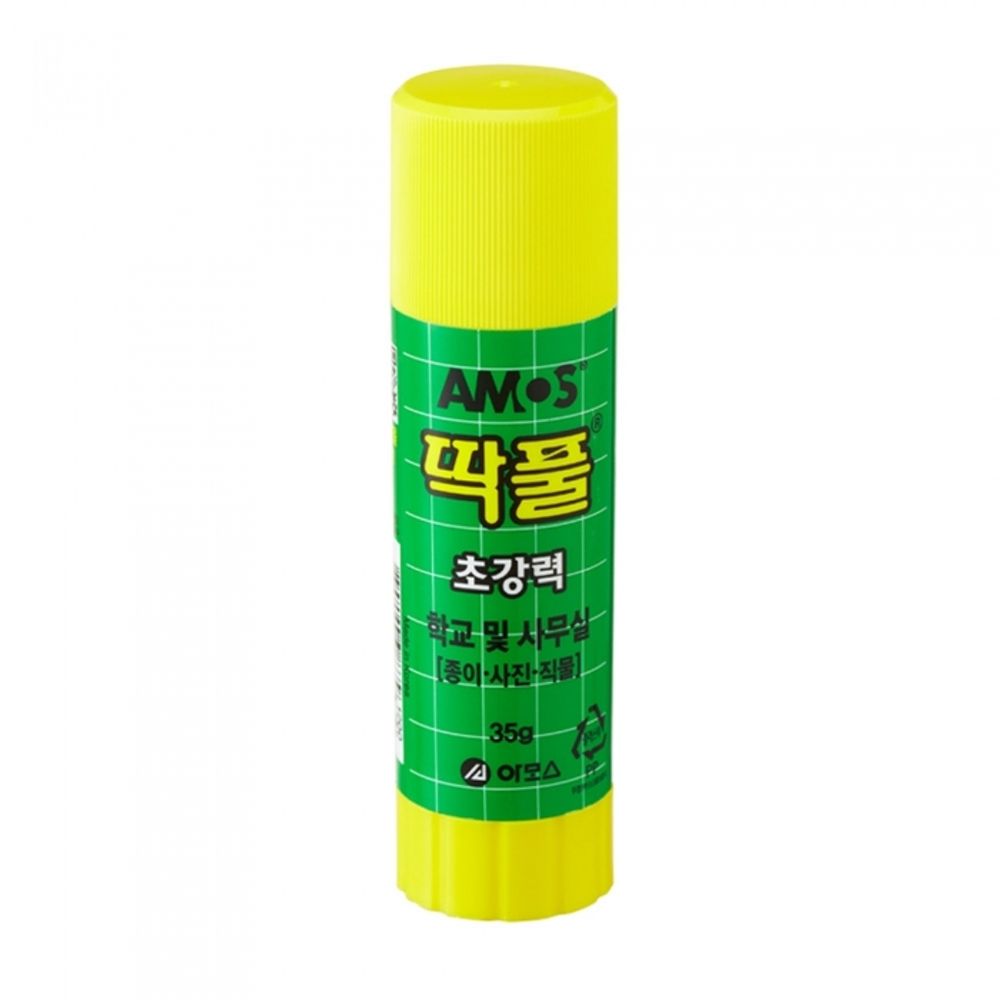 AMOS Glue Stick 35g Strong Adhesive for School Office Home Paper Photo Fabric Made in Korea