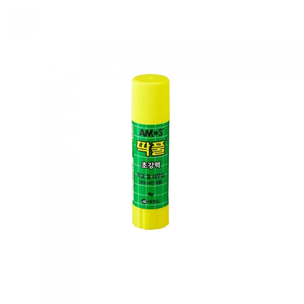 AMOS Glue Stick 8g Mini Strong Adhesive for School Office Home Paper Photo Fabric Made in Korea