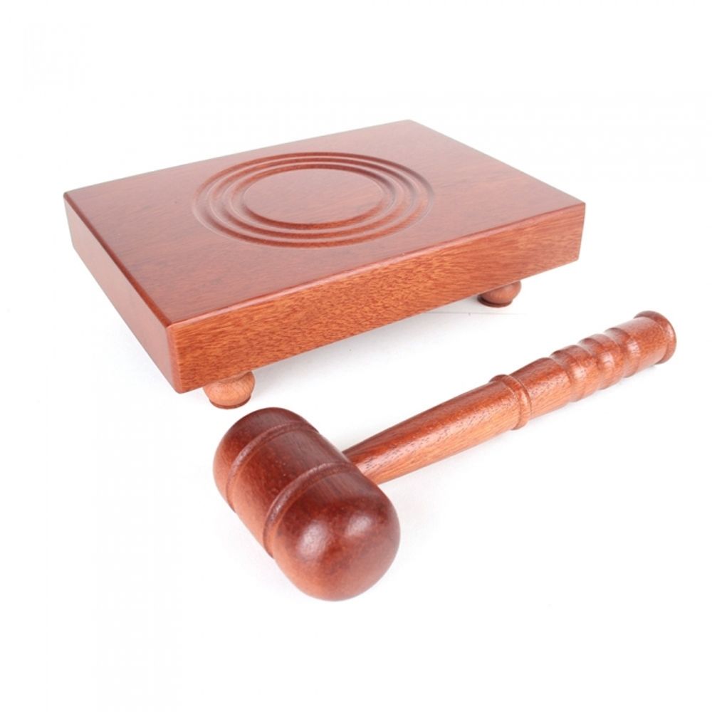 Six Brothers Premium Small Gavel Set HJNB070 Authentic Bubinga Wood Compact Ceremony Hammer Made in Korea