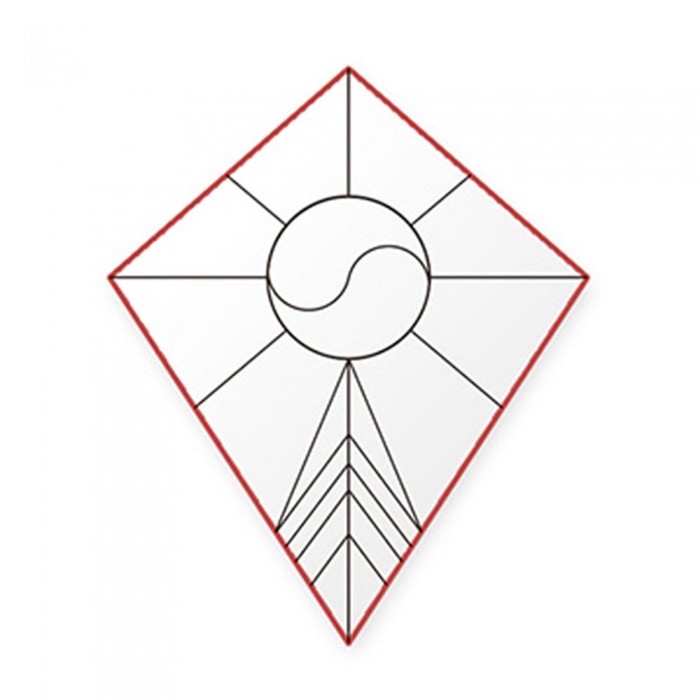 Minhwa Shop DIY Korean Traditional Stingray Kite Flying Kit 7 Designs with String and Handle