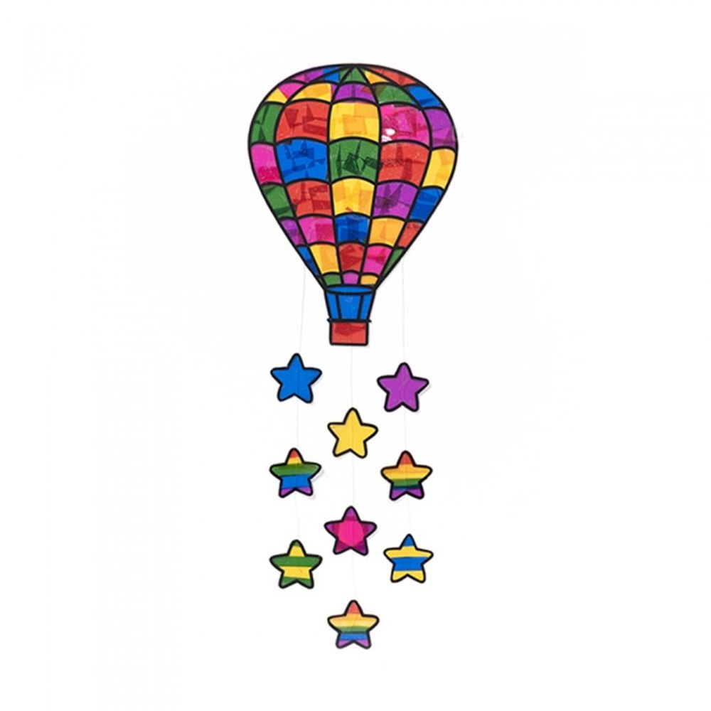 Minhwa Shop DIY Hot Air Balloon Sun Catcher Mobile Kit with Colorful Cellophane Sheets UDPOM0102