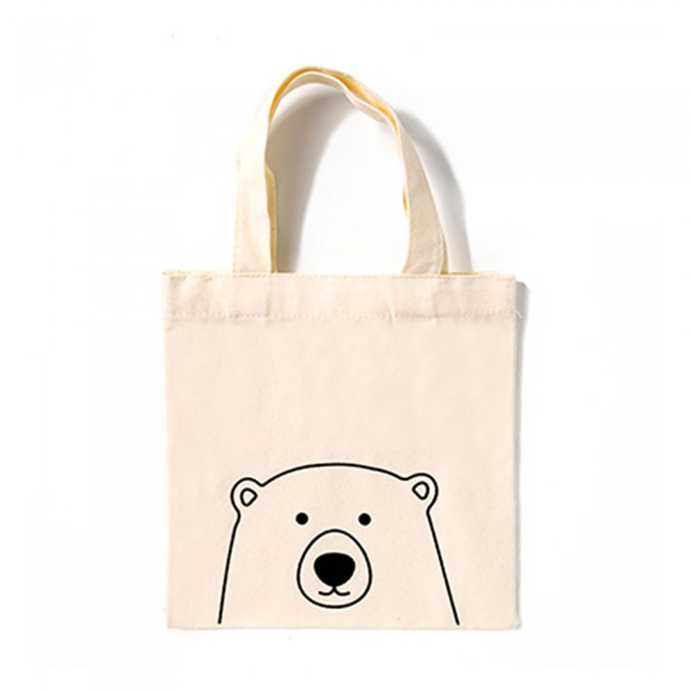 Minhwa Shop DIY Coloring Mini Eco Bag Bear Design UDPFB0036 Personalizable Fabric Tote for Kids