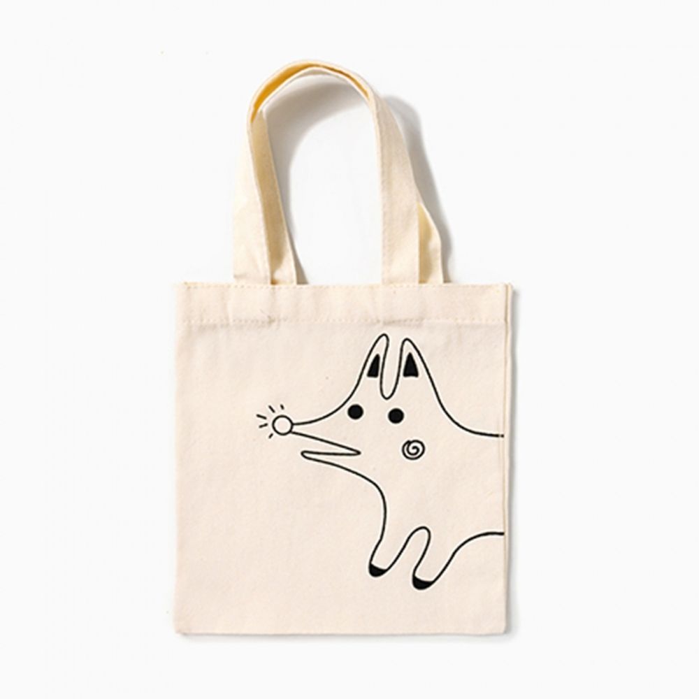 Minhwa Shop DIY Coloring Mini Eco Bag Fox Design UDPFB0037 Creative Fabric Tote for Kids and Students
