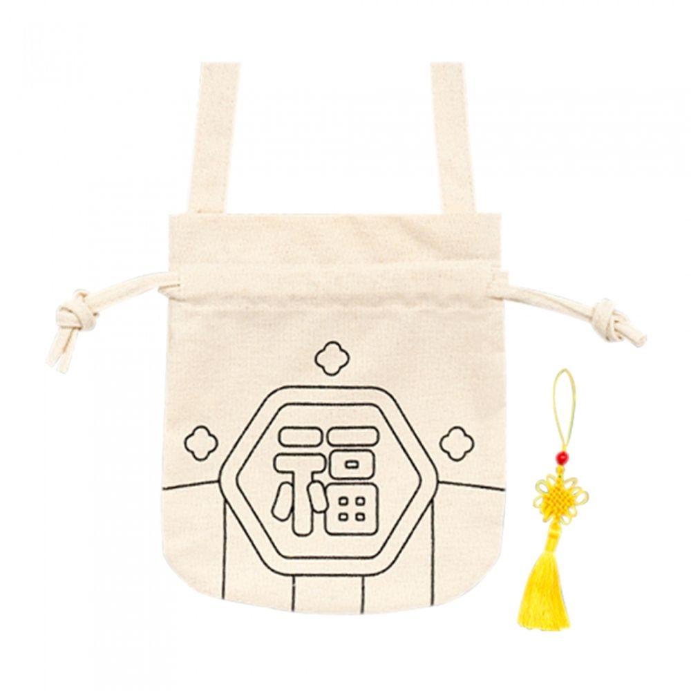 Minhwa Shop DIY Traditional Korean Lucky Pouch Crossbody Bag with Tassel S240062A Educational Craft Kit