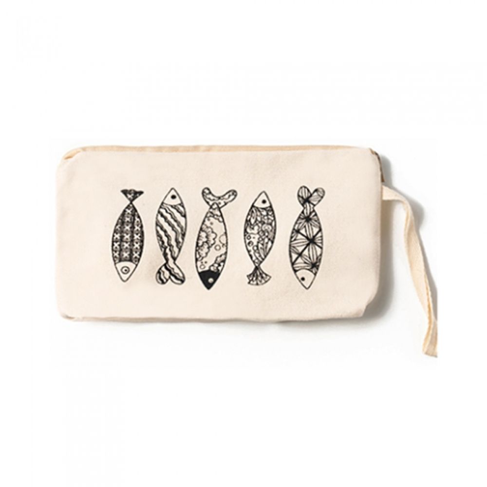 Minhwa Shop DIY Coloring Fabric Pencil Case Pouch Fish Design UDPFB0022 Traditional Korean Art Craft