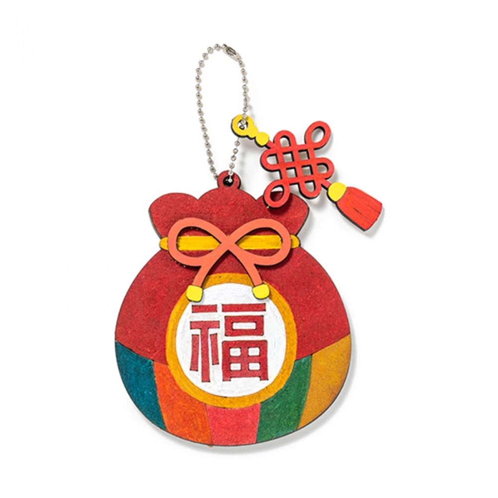 Minhwa Shop DIY Korean Lucky Pouch Hand Mirror Kit UDPWD1020 Traditional MDF Wooden Craft for Kids