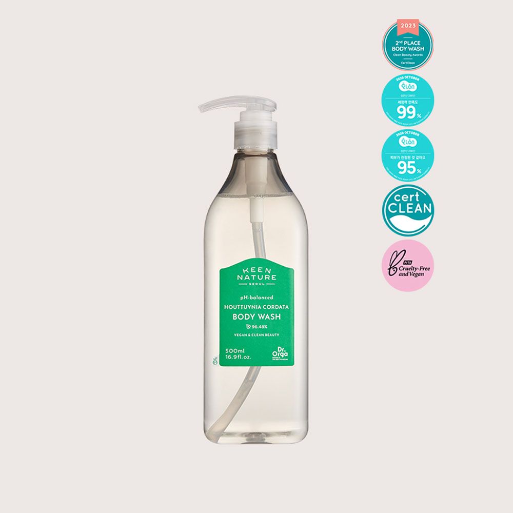 Dr.Orga Heartleaf Acne Body Wash 500ml for Backne and Chestne Care pH Balanced Deep Cleansing and Skin Soothing _ Made in Korea