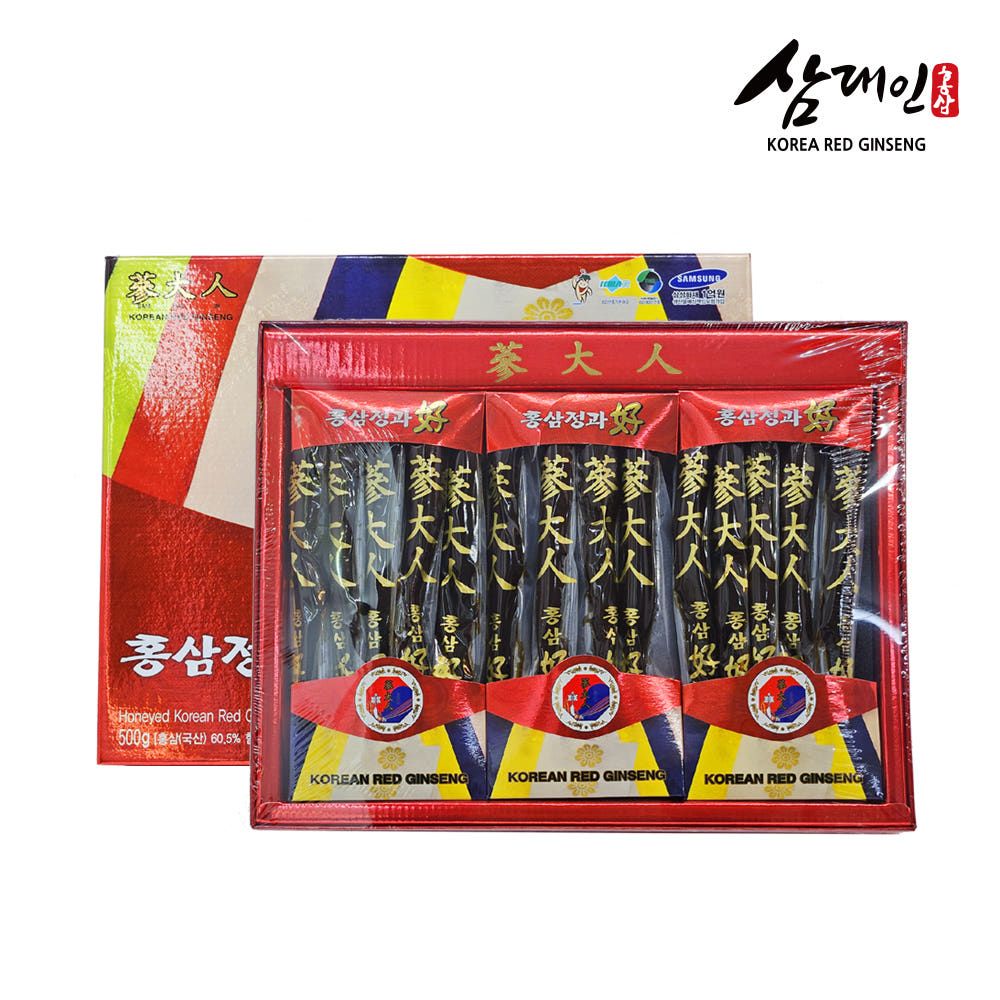 SAMDAEIN Korean Red Ginseng Glacé Jeongwa HO 500g Honey-Preserved Whole 6-Year-Old Roots Premium Luxury Gift _ Made in Korea