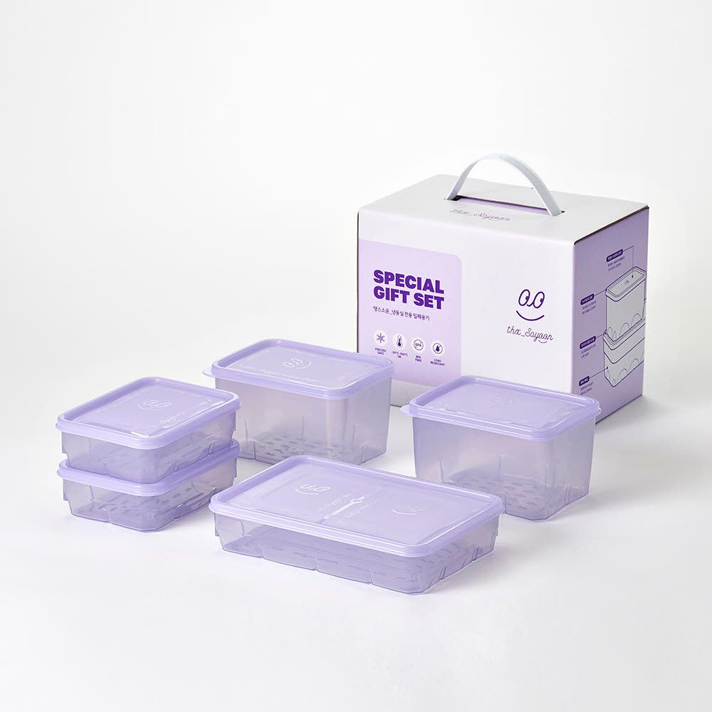 Thk_Soyoon Special Pack M 5-Piece Set Premium Flexible Freezer Storage Containers for Optimized Kitchen Space and Freshness _ Made in Korea