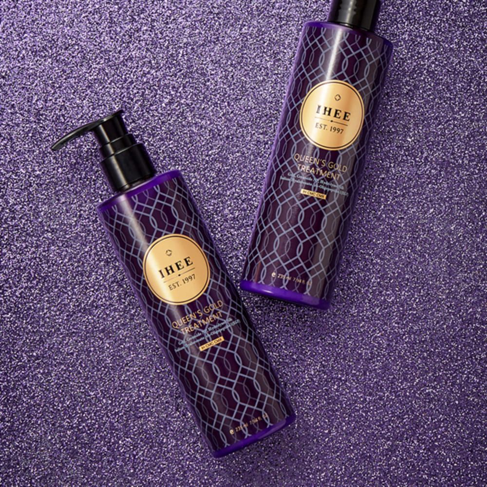 Ihee Queens Gold Treatment 235ml for Damaged Hair with Nano Gold and Protein CMC Care for Salon Volume _ Made in Korea