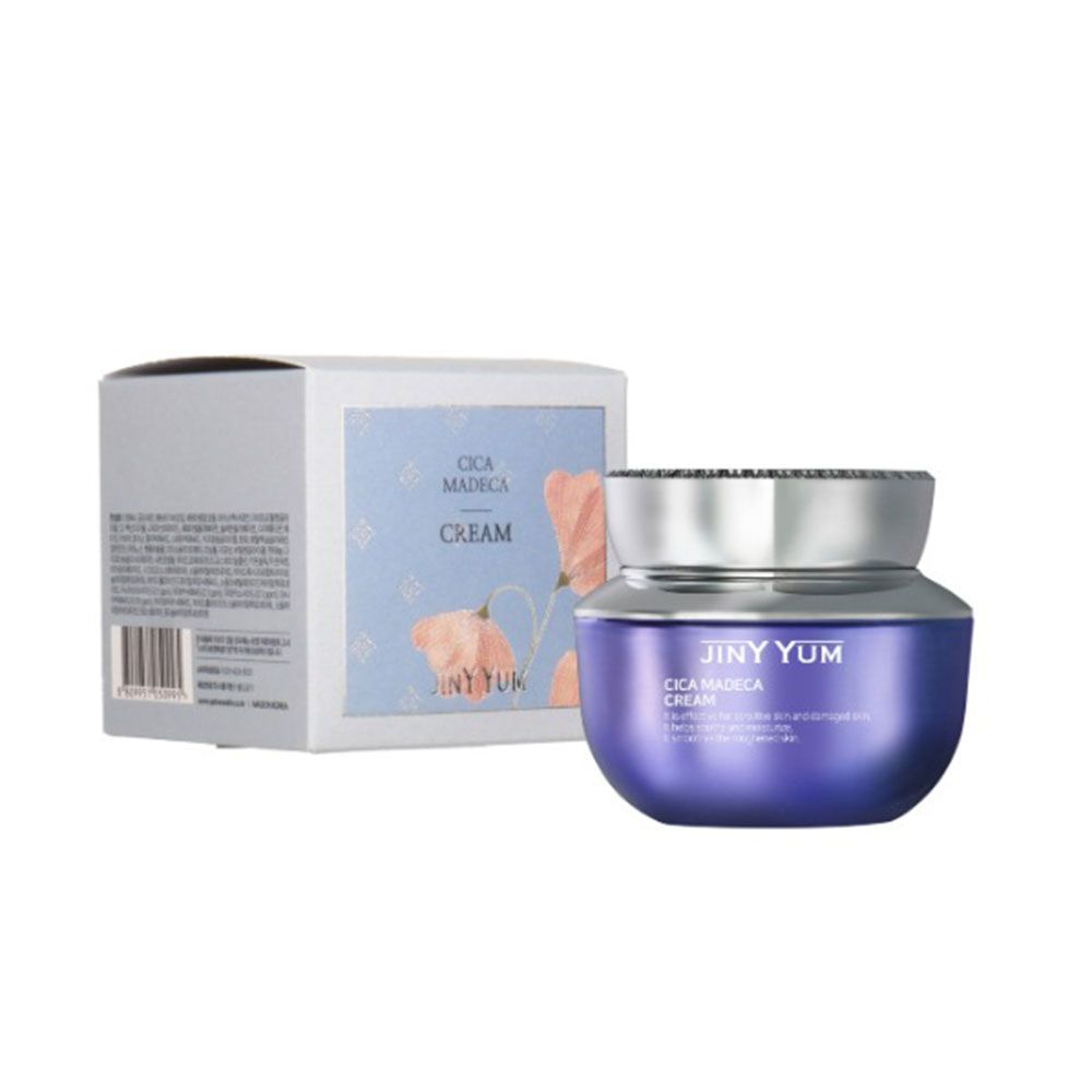 JINYYUM Cica Madeca Cream 50ml Advanced Soothing Barrier Repair for Sensitive Skin Brightening and Anti-Wrinkle Care _ Made in Korea 