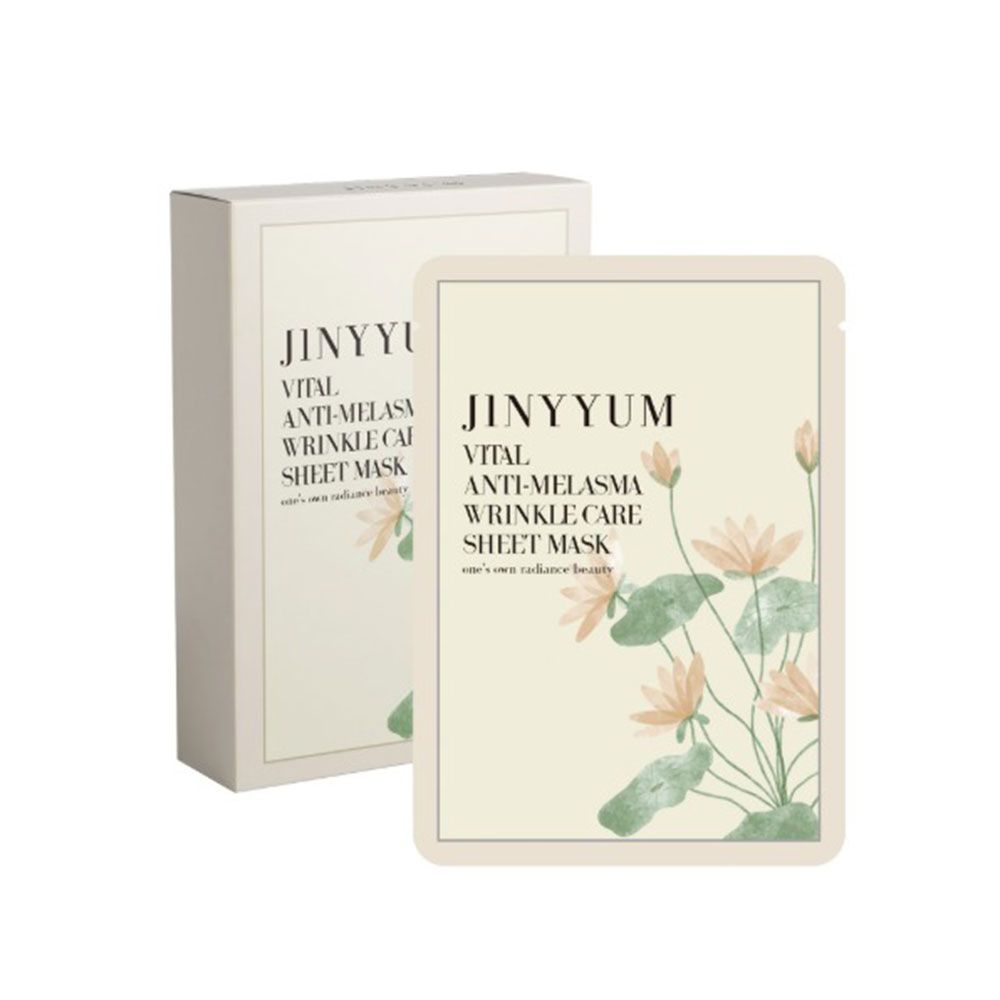 JINYYUM Vital Anti-Melasma Wrinkle Care Sheet Mask 1 Pack 10 Sheets for Intensive Brightening and Skin Firming Elasticity _ Made in Korea 