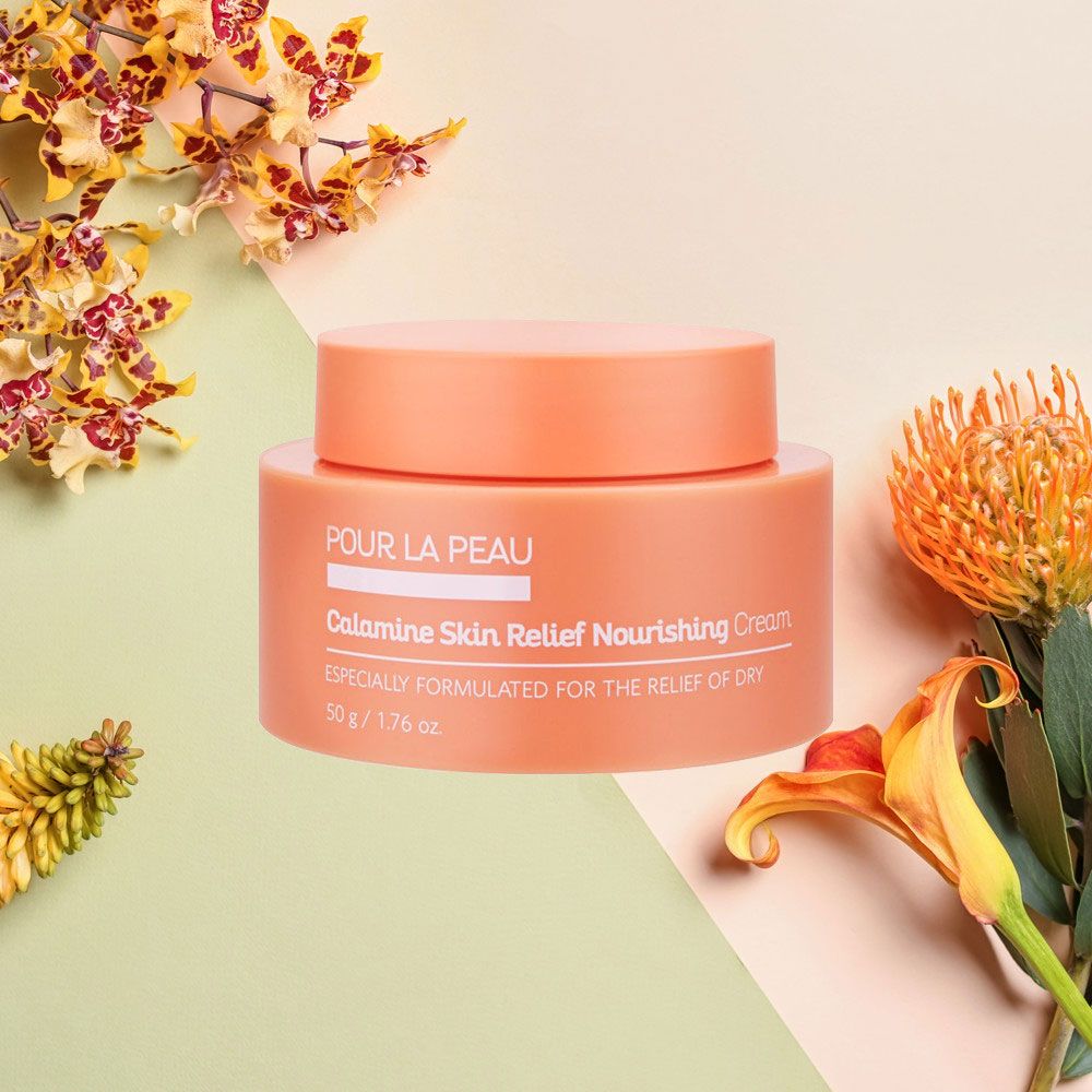 POUR LA PEAU Calamine Skin Relief Nourishing Cream 50g Sensitive Trouble Acne Soothing Hydrating Moisture K-Beauty _ Made in Korea