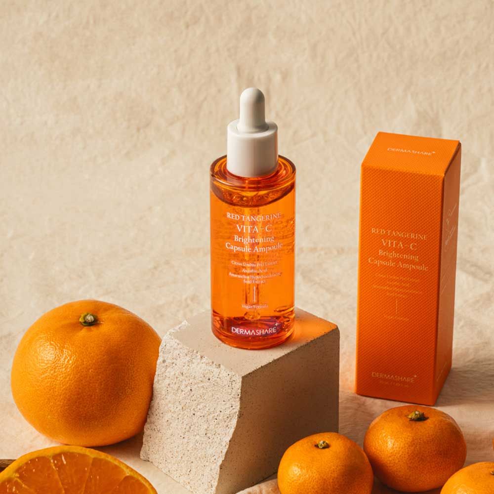 DERMASHARE Red Tangerine Vita-C Brightening Capsule Ampoule 50ml Anti Aging Dark Spot K-Beauty _ Made in Korea
