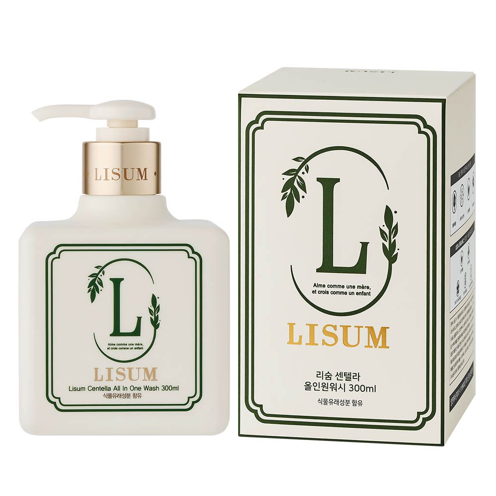 LISUM Centella Cica Baby All In One Wash 300ml Plant Derived Foam Mildly Acidic Bodywash _ Made in Korea