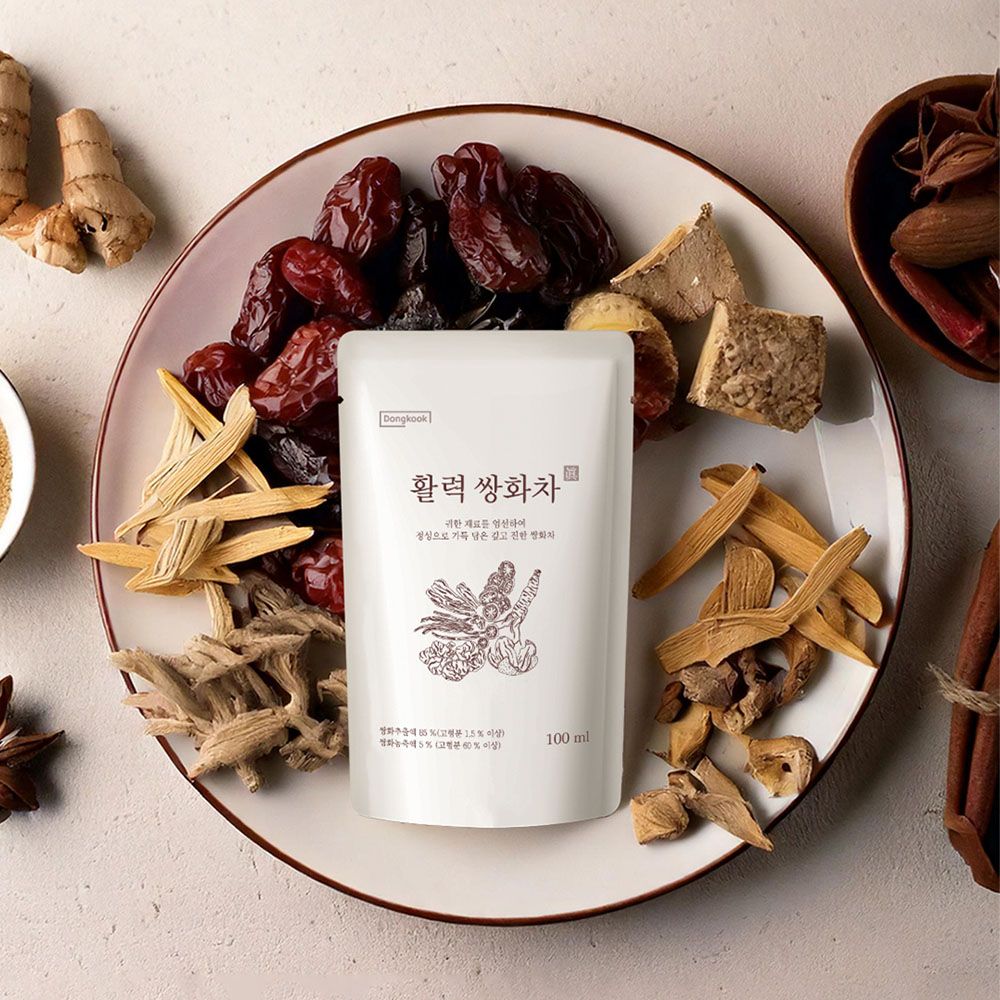 DONGKOOK Healthcare Vitality Ssanghwa Tea 100ml x 10 Packs Traditional Korean Herbal Energy Drink _ Made in Korea