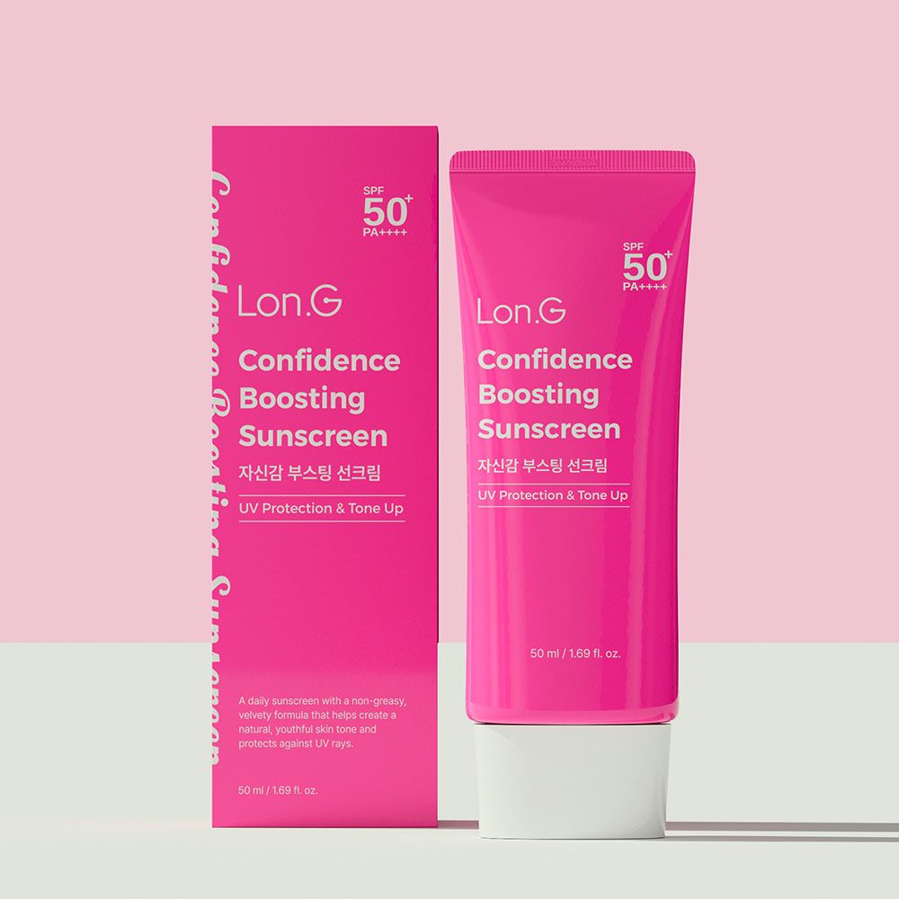 Lon.G Confidence Boosting Sunscreen 50ml SPF50+ PA++++ Natural Tone Up Brightening Anti-Wrinkle Sun Cream _ Made in Korea