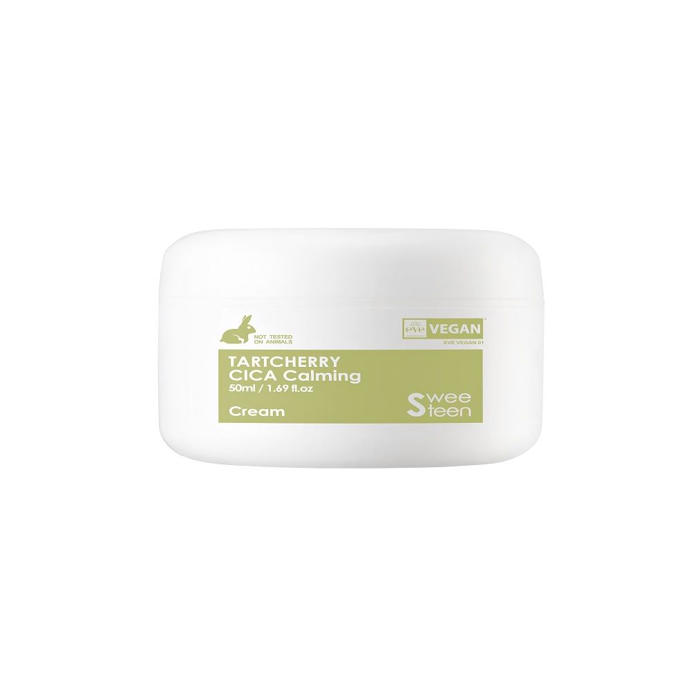 SWEETEEN Tart Cherry Cica Calming Cream 50ml Soothing Hydrating Vegan Daily Facial Moisturizer _ Made in Korea